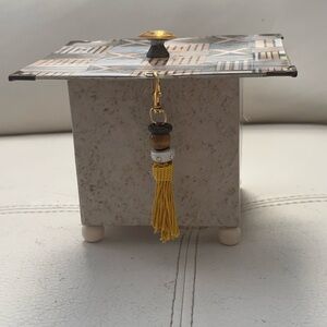 Rustic Gift Box with Tassel and Geometric Lid